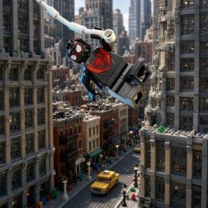 Miles Morales Spider-Man Minifigure - Third-party Compatible Building Figure